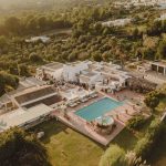 pool wedding venue from above