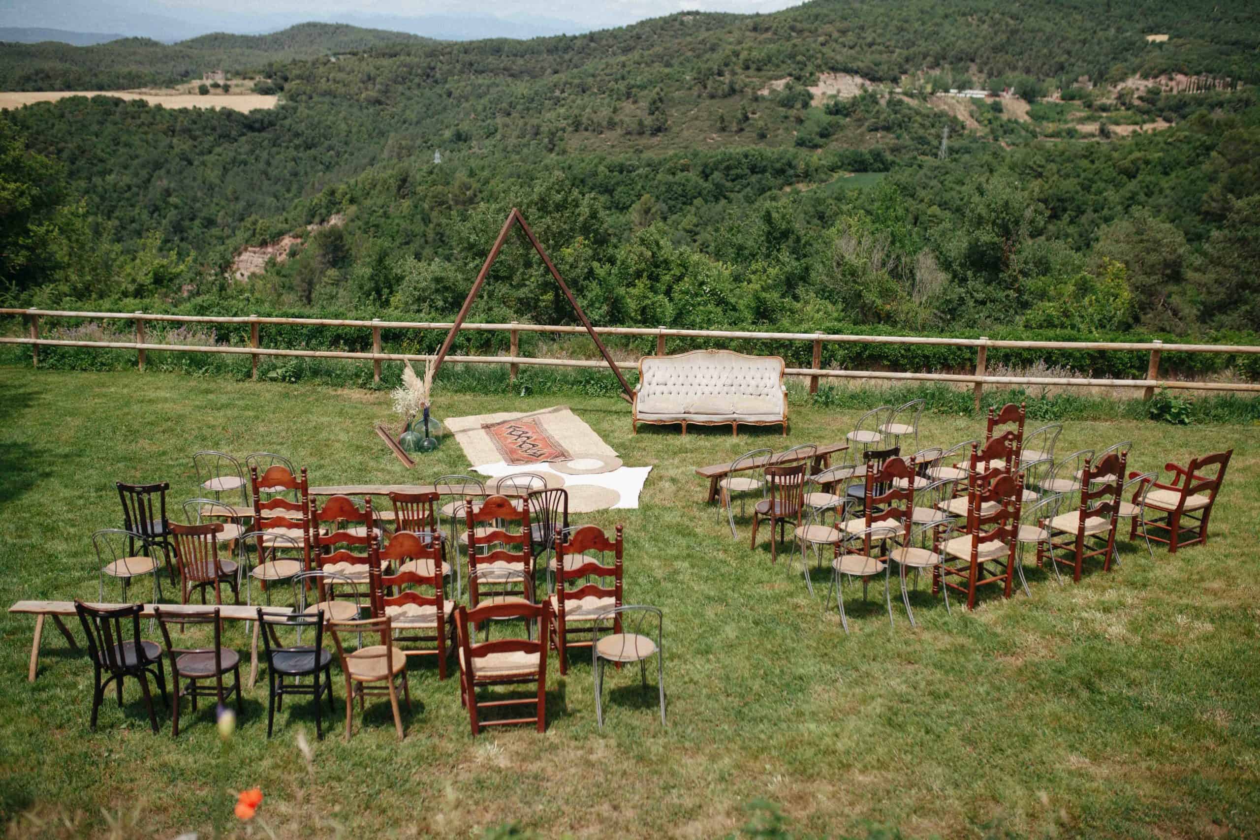 wedding area in open field
