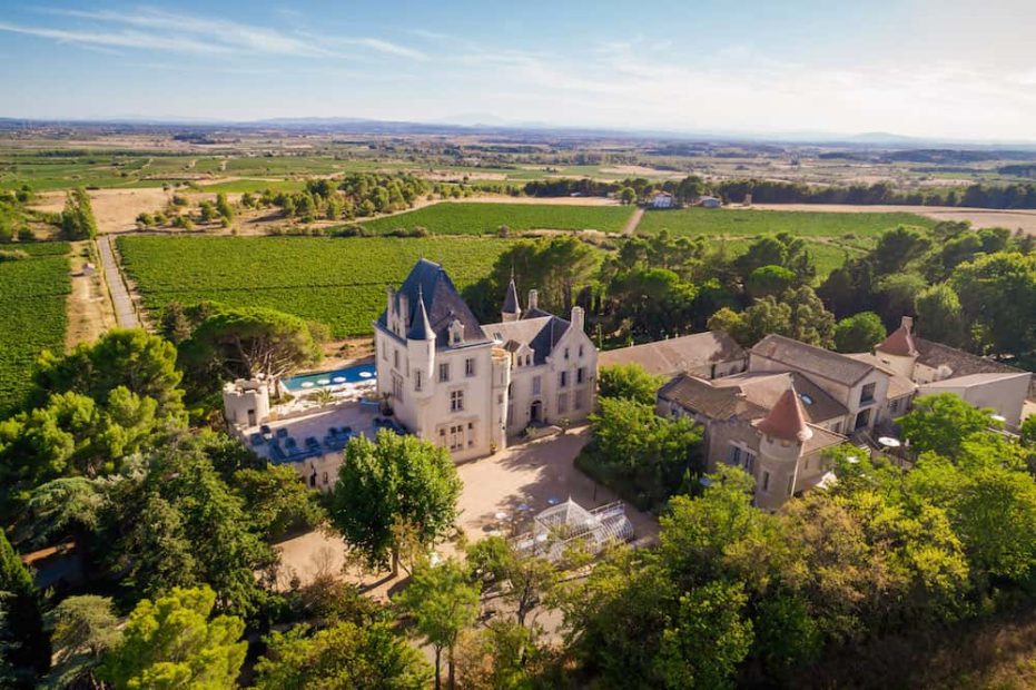 chateau les carrasses as seen from above