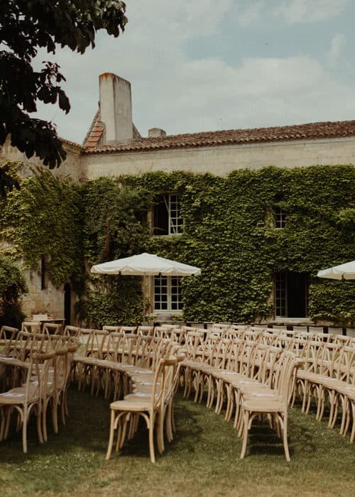 wooden wedding chairs in the south of france