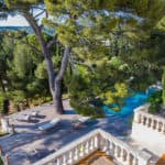 top down view of tree and pool at private wedding venue domaine de canaille in the french riviera