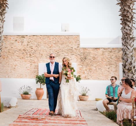 bride and father of the bride at ibiza wedding