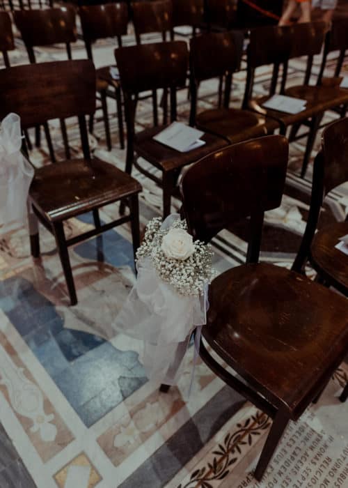wedding seating decorated with flowers