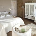 bedroom with white furnishings