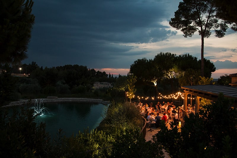 a destination wedding at sunset in spain
