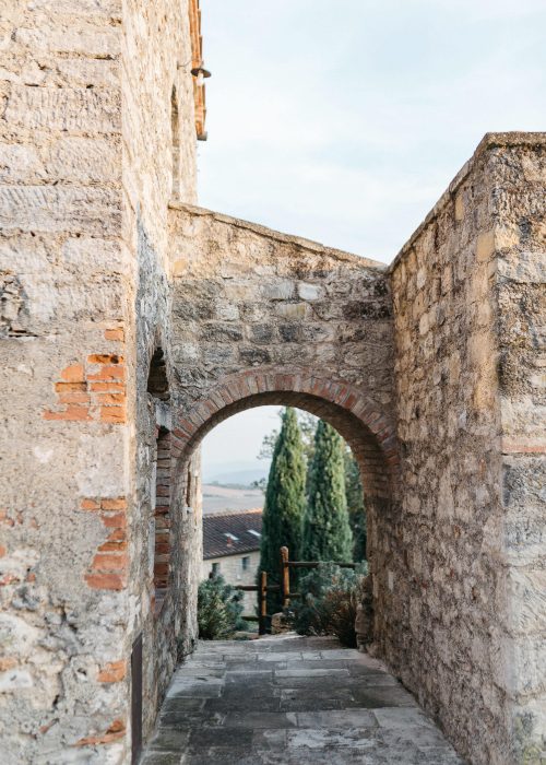 rustic stone pass at tuscany wedding venue