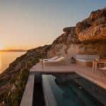 unique room in a cave for newlyweds with a pool overlooking the sea at cap rocat wedding venue in mallorca spain