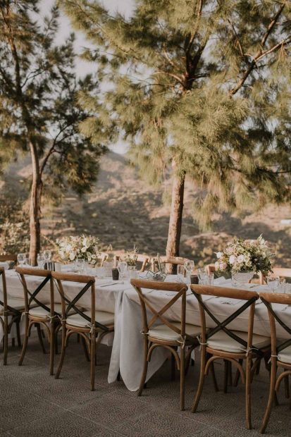 wedding table overlooking mountain vista