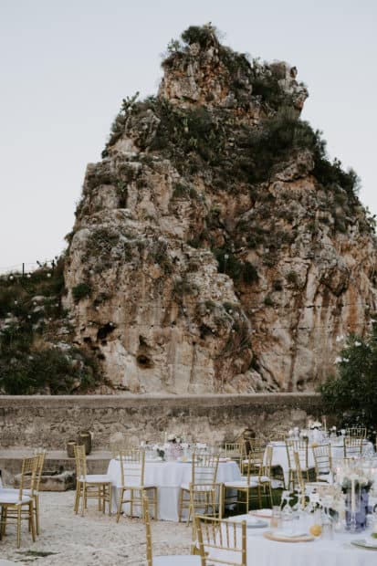 mountain in background of wedding venue