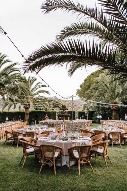 picturesque shot of wedding seating at finca comassema