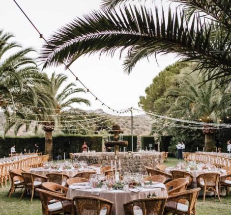 picturesque shot of wedding seating at finca comassema