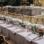 tables laid out for wedding at finca comassema