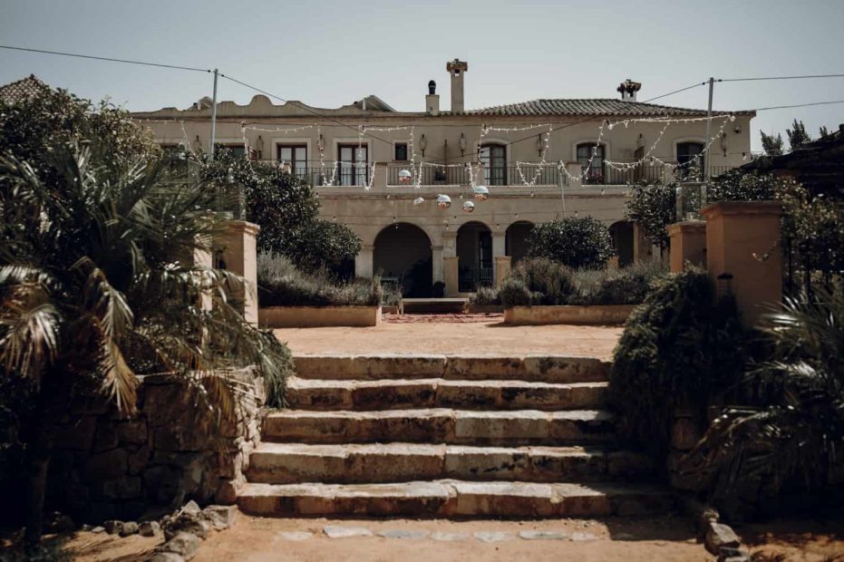 stone steps leading to spanish wedding venue casa la siesta