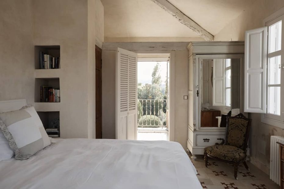 double bed with white armoire at wedding villa casa la siesta in spain