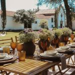 tables laid up at terra rosa country house and vineyards wedding venue in portugal