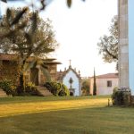 The green grass leading up to terra rosa country house and vineyards wedding venue in portugal