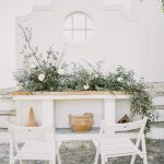 foliage strewn artistically for an intimate wedding elopement at portuguese wedding venue casa sacoto near lisbon