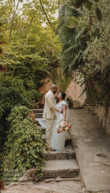 bride and groom at villa catalina