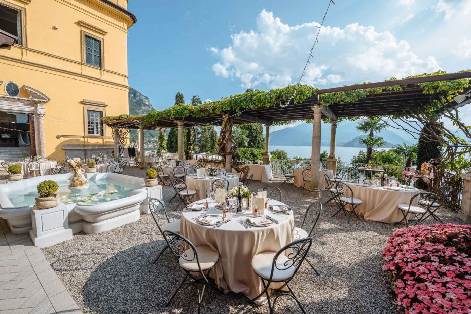 Exterior of wedding venue in lake como Villa Cipressi