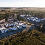 aerial shot of craveiral farmhouse in portugal