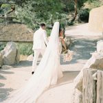 bride and groom at ibiza wedding venue Hacienda Na Xamena