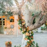 Beautiful sunset wedding editorial in Grecotel Agreco Farms Crete