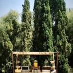 unique outdoor bar set up at Son Doblons wedding venue in mallorca spain