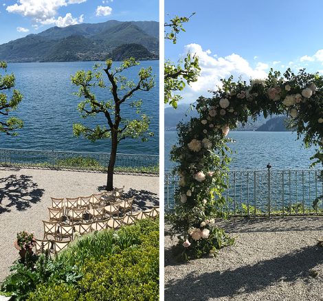wedding ceremony at Villa Cipressi on Lake Como in Italy