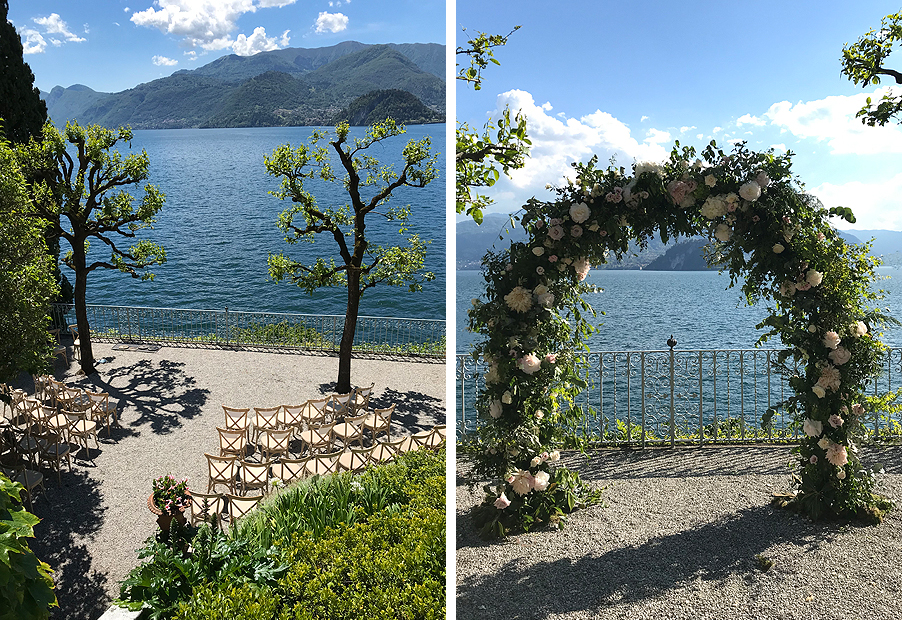 wedding ceremony at Villa Cipressi on Lake Como in Italy