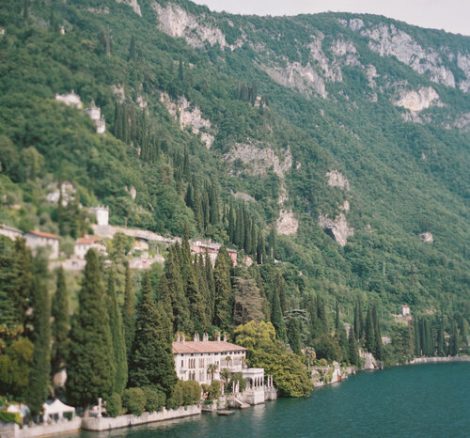 Aerial shot of unique wedding venue in Lake Como Villa Cipressi
