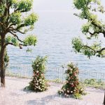 Wedding Ceremony flowers at villa cipressi on lake como a beautiful Italian wedding venue