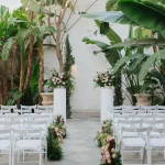 image of wedding aisle at wedding venue Masia Victoria