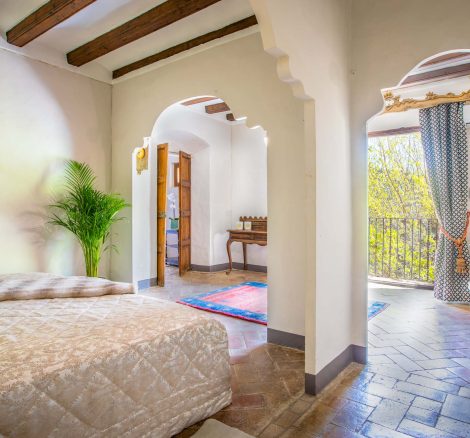 arched ceilings of bedroom at villa Catalina in spain