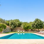 the outdoor pool at son doblons spanish wedding venue in mallorca