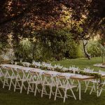 outdoor wedding tables set up for small wedding at portugal wedding venue casa sacoto