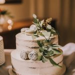 naked wedding cake with blueberries and thistles at the palace osowa sien