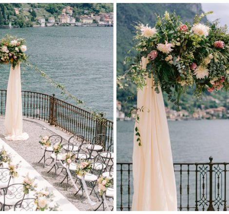 Wedding ceremony design at lake como wedding venue Villa Cipressi