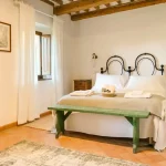 bedroom at Italian wedding venue Antico convento i cappuccini di montalcino