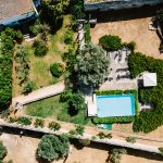 aerial view above the pool and grounds at Italian wedding venue masseria spina