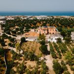 aerial view of the surrounding farmland and olive groves at Italian wedding venue masseria spina