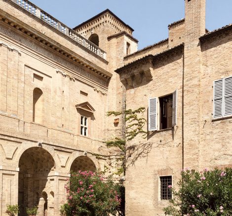 Exterior of stone historic building in Italy Villa Pesaro wedding venue