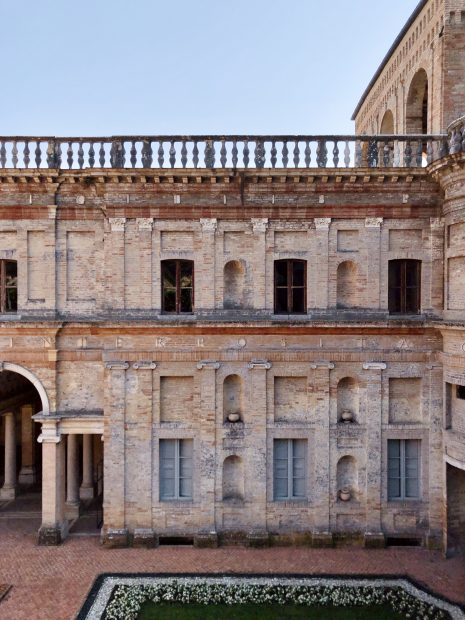 Exterior of historic building Villa Imperiale Pesaro in Italy