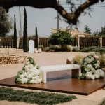 End of aisle at wedding venue Finca Morneta