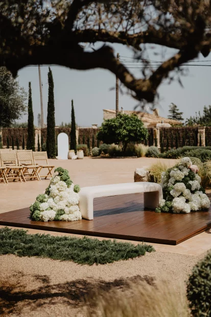 End of aisle at wedding venue Finca Morneta