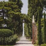 elegant Italian driveway at wedding venue in Lombardy convent dell'annunciate