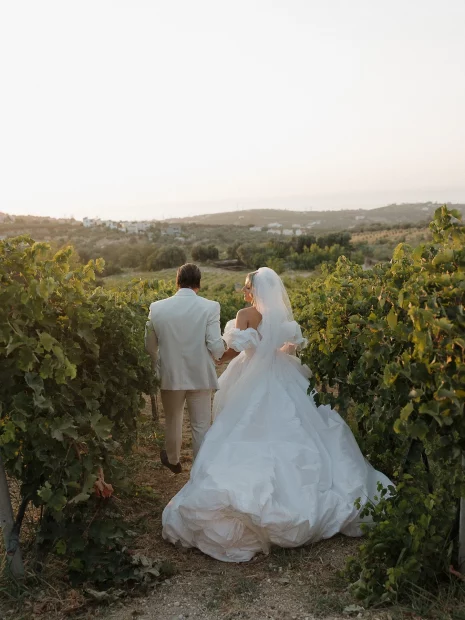 Couple at wedding venue In Crete Agreco Farm