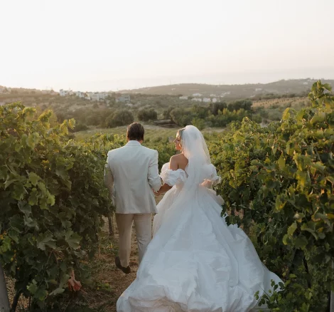 Couple at wedding venue In Crete Agreco Farm