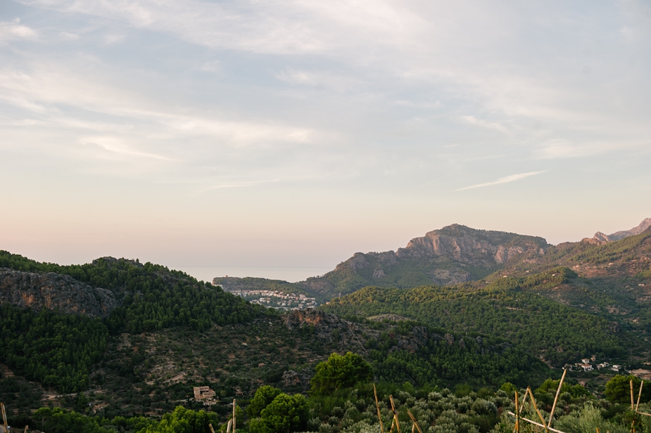 views from luxury wedding venue ca's xorc in mallorca out over the hillside