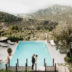 infinity pool and lounge area at luxury wedding venue ca's xorc in mallorca