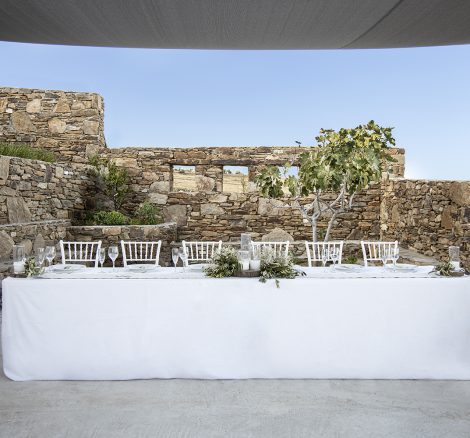 top table at wedding venue in greece the secret view fladakia estate